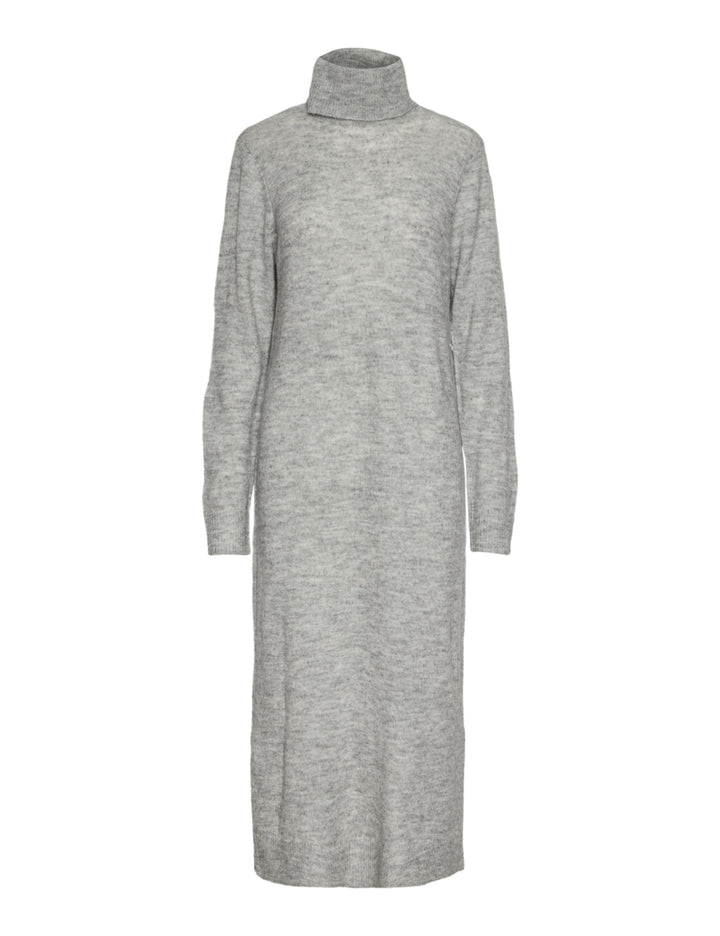 PIECES Damen Pcjuliana Ls Rollneck Knit Dress Noos Bc Kleid M Light Grey Melange, M Light Grey Melan