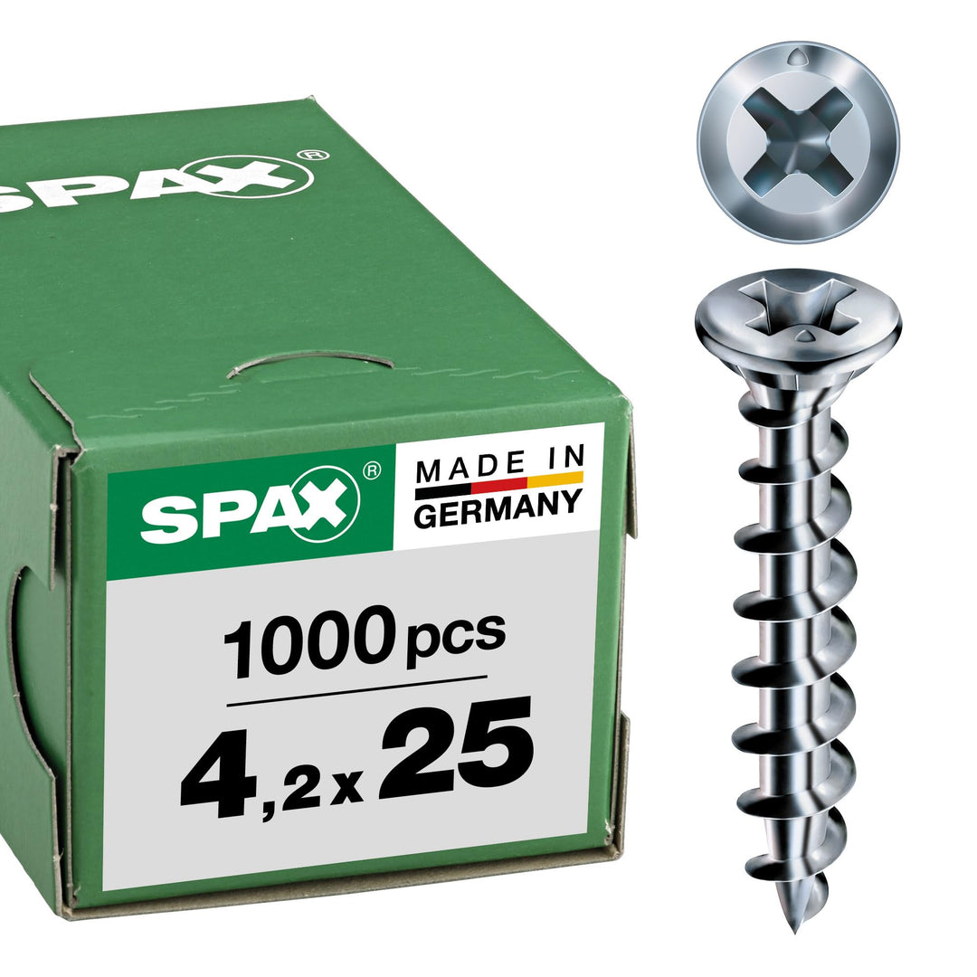 FEX-KS, 4,2 x 25 mm, 1000 Stück, Spezialgewinde, Senkkopf, Kreuzschlitz H2, Selbstbohrende Spitze, W