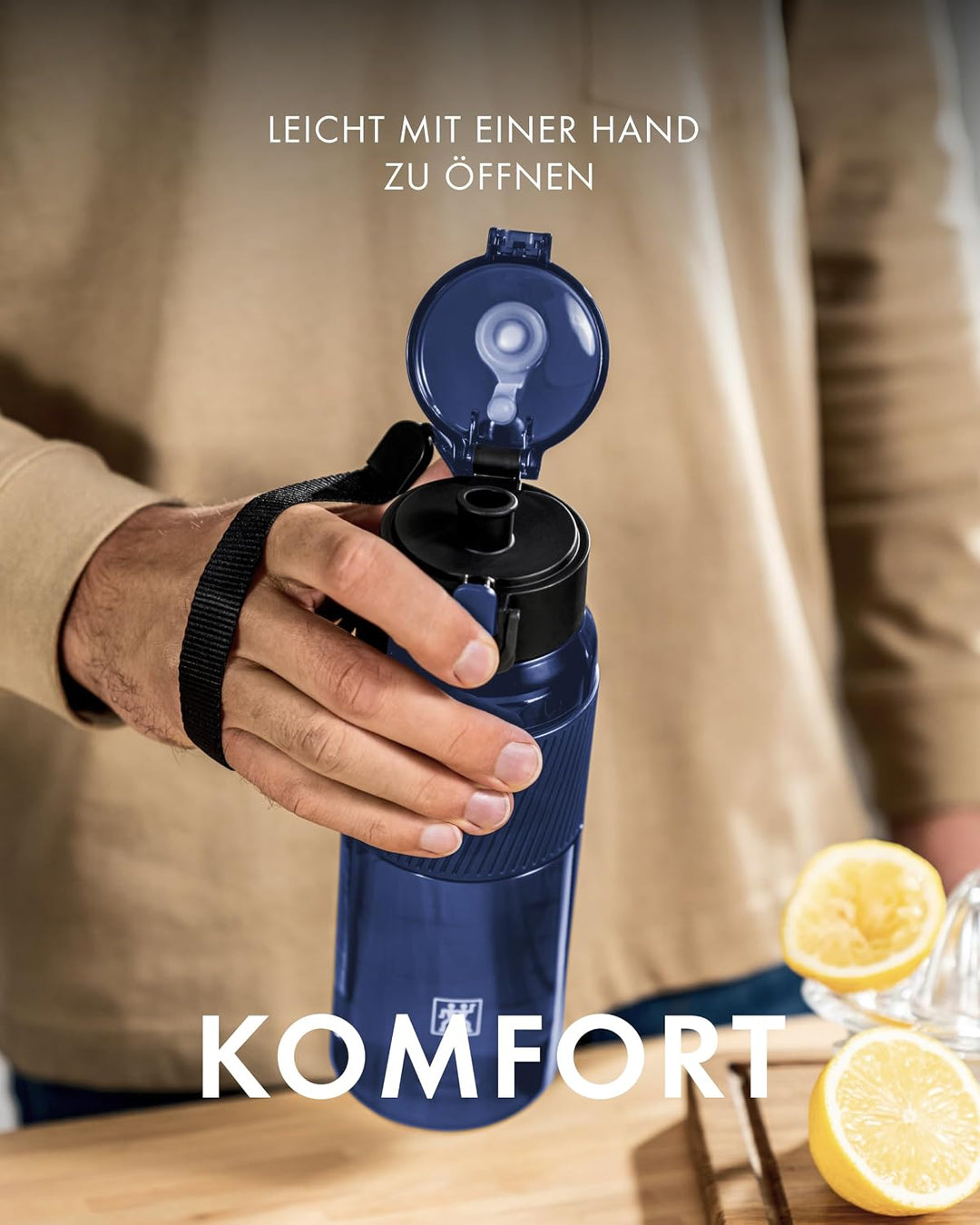 ZWILLING Trinkflasche BPA-frei, Wasserflasche für Fitness, Freizeit und Büro, Sportflasche aus Trita