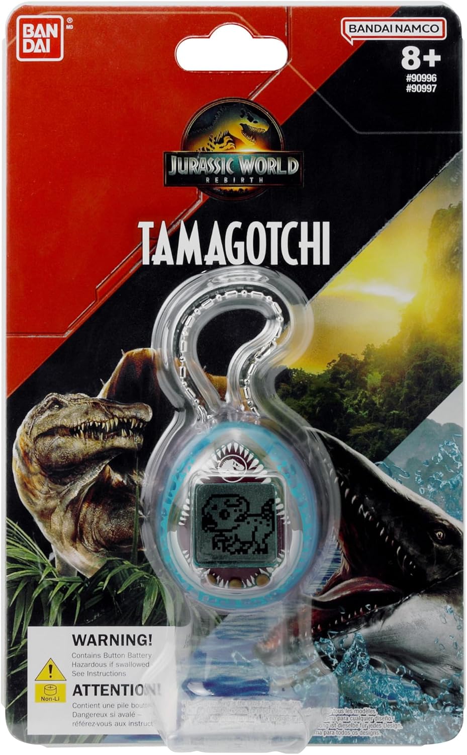 Bandai - Tamagotchi nano Jurassic Blue - Blaue Version Dino Mosasaurus - Interaktives Tamagotchi-Tie