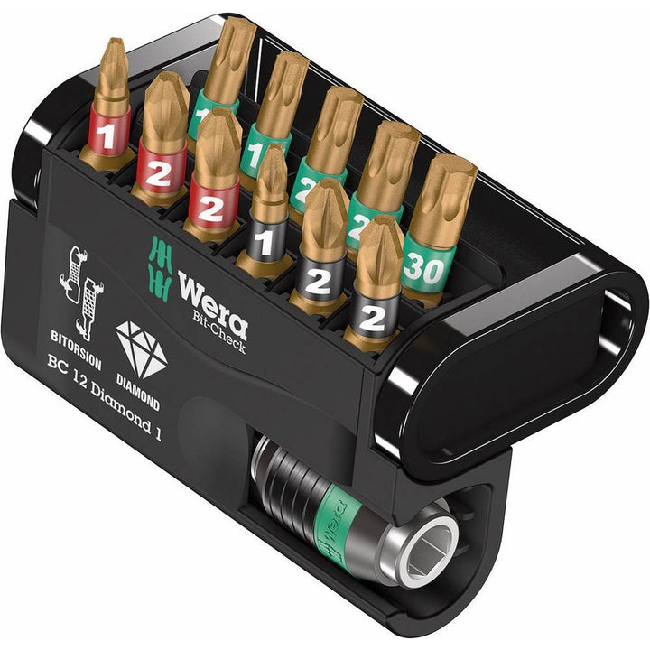 Wera 05057421001 Sortiment, Bit-Check Diamond 1, 12-teilig, Stück 12 Diamond 1 Single, 12 Diamond 1