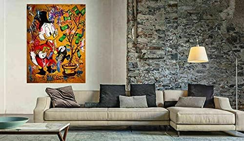 Magic Canvas Art - Bilder Dagobert Duck Pop Art Leinwandbild 1- teilig Hochwertiger Kunstdruck moder