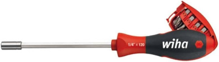 Wiha Schraubendreher mit Bit Magazin magnetisch gemischt mit 8 Bits, 1/4" I Bithalter I Bitsatz I pl