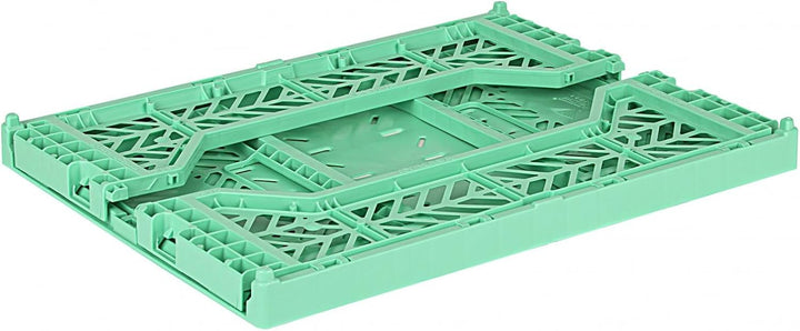 AYKASA Klappkiste, stabile Faltkiste aus Kunststoff, stapelbar, Mint, Midi (40x30x14cm) Mint Midi (4