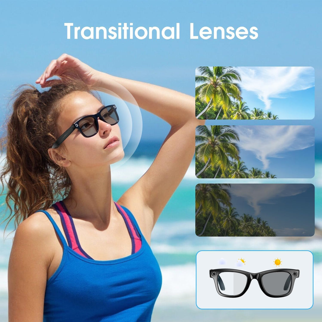 AI Smart Glasses 4K HD-Kamera, 290 mAh, 800 W Kamera-Brille mit Videoaufzeichnung, Simultanübersetzu