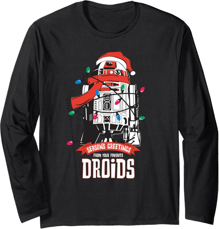 Star Wars R2-D2 Season's Greetings Droids Holiday Langarmshirt
