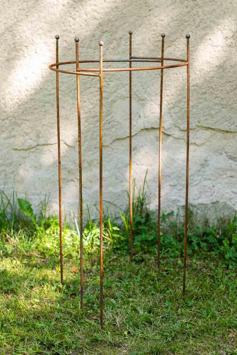 2er Set Staudenhalter halbrund, Höhe 90cm, Breite 55cm Roheisen/Rost