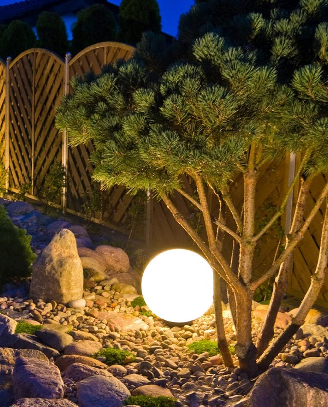 Trango 200 Garten Kugellampe IP44 Kugelleuchte 20cm Durchmesser *Garden* in Weiss mit je ca. 5m Zule