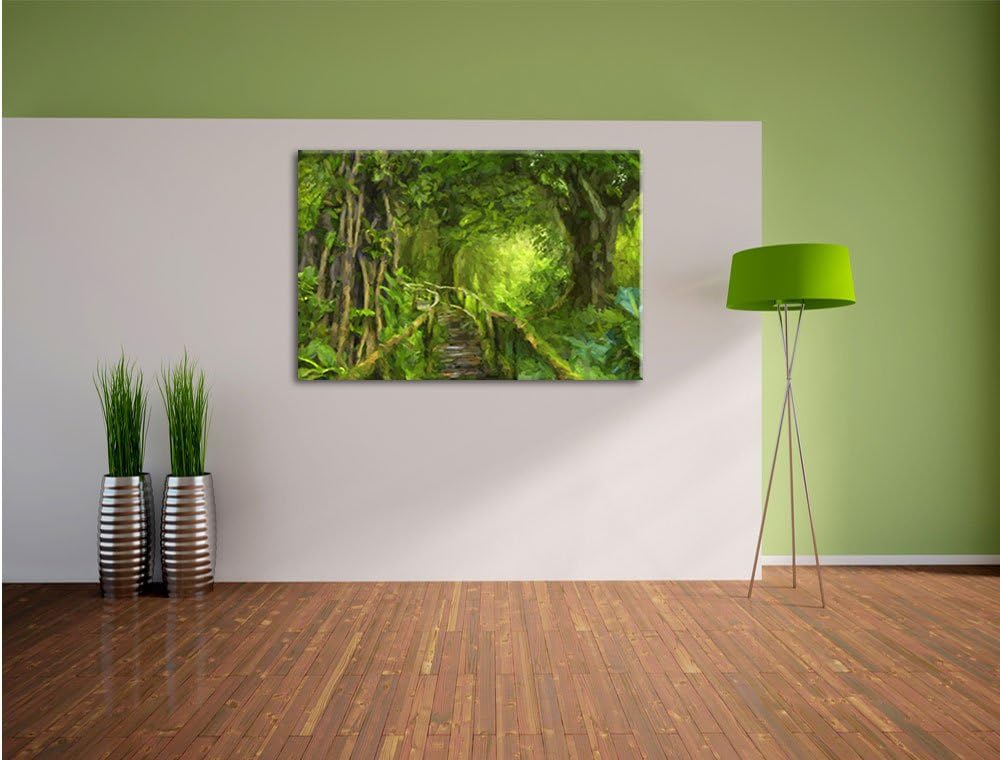Pixxprint Tropenwald als Leinwandbild/Grösse: 100x70 / Wandbild/Kunstdruck/fertig bespannt, 100x70