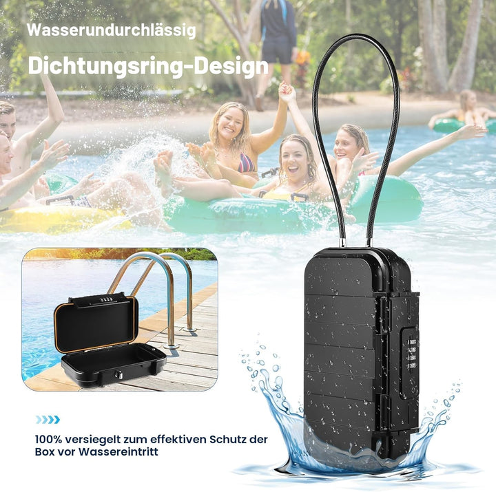 Hurinan Tragbarer Safe mit Code, [Wasserdicht Anti-Diebstahl] Reisesafe Kombinations sicherheitskoff