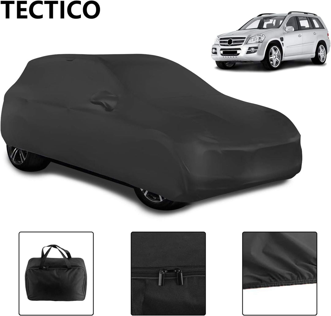 TECTICO Indoor SUV Autoplane Elastisch Atmungsaktiv Staubschutz Weich Stretch Stoff Autoabdeckung fü