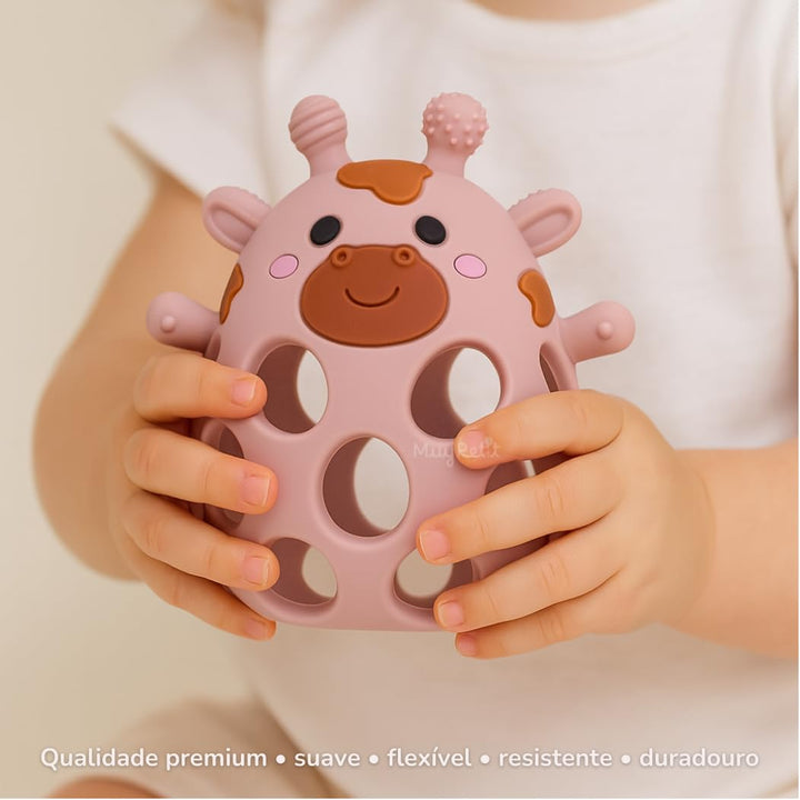 MuyPe Rassel Giraffe und Beissring für Babys (Rosa), Rosa