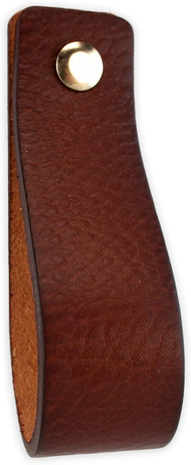 Brute Strength - Ledergriffe für Möbel - Cognac - 24 Stück - 20 x 2,5 cm - Schrankgriff, Türgriff fü