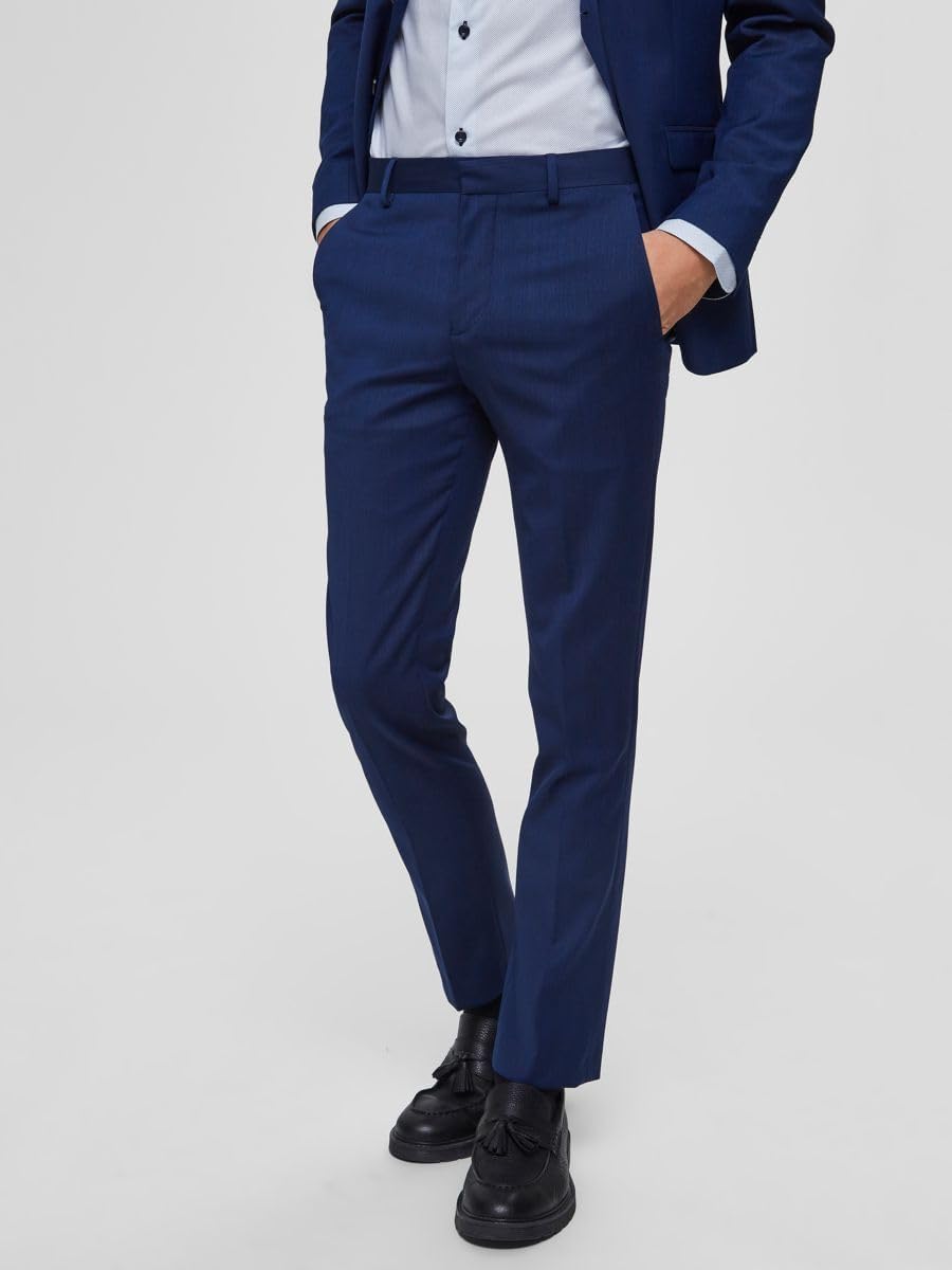 SELECTED HOMME Herren Anzughose Slim Fit 42 Blau (Blue Depths Blue Depths), 42 Blau (Blue Depths Blu