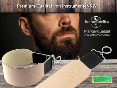 Rasiermesser SET für Männer mit EXTRA BREITEM Abziehleder Streichmriemen Rasiermesser und Paste aus