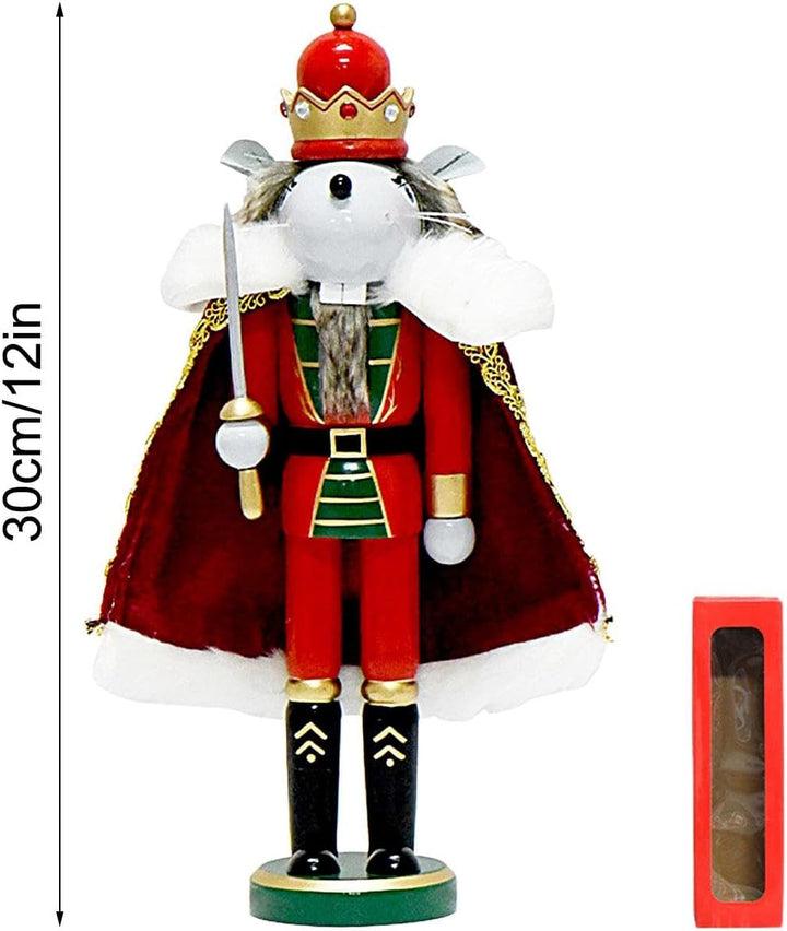 Generisch Maus König Nussknacker 30cm Ratte Nussknacker Figur Weihnachtsdeko Lustig Nussknacker Weih