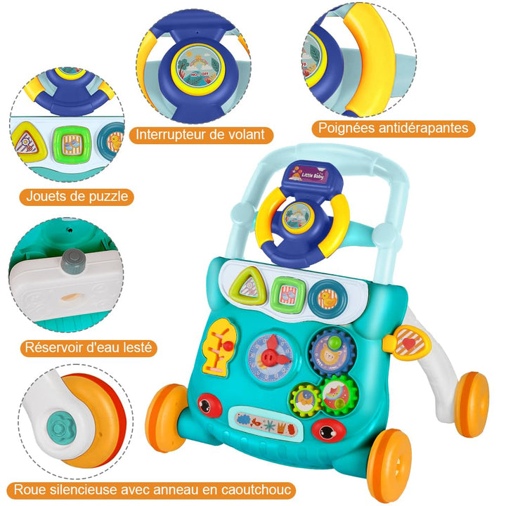 Lauflernhilfe für Babys, Laufwagen, Lauflernhilfe für Babys mit Musik-Player, stossdämpfendes Rad, G