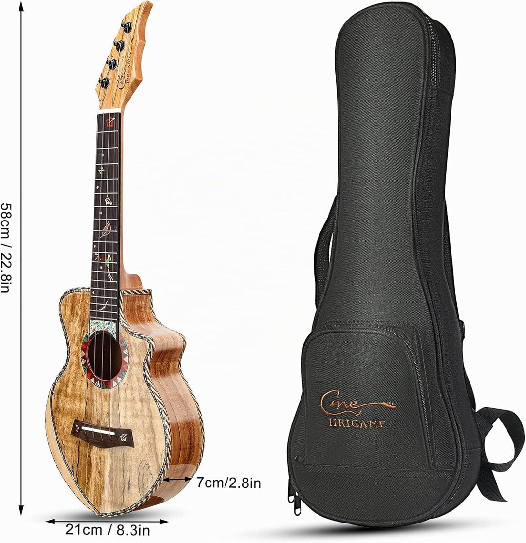 Hricane Konzert Ukulele aus edel hochqualitativ Spalten Ahorn, Professional Ukulelen glatt glänzend