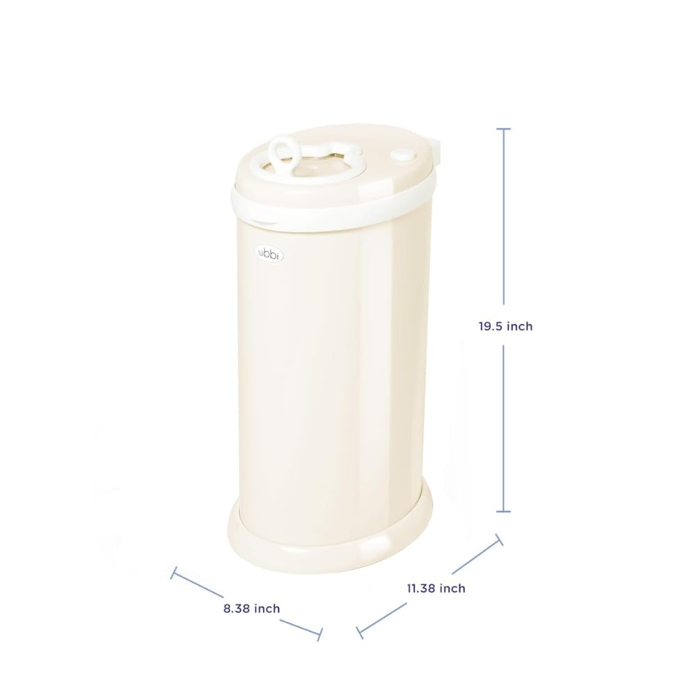 Ubbi Steel Diaper Pail, Odor Locking, No Special Bag Required, Award-Winning, Registry Must-Have, Iv