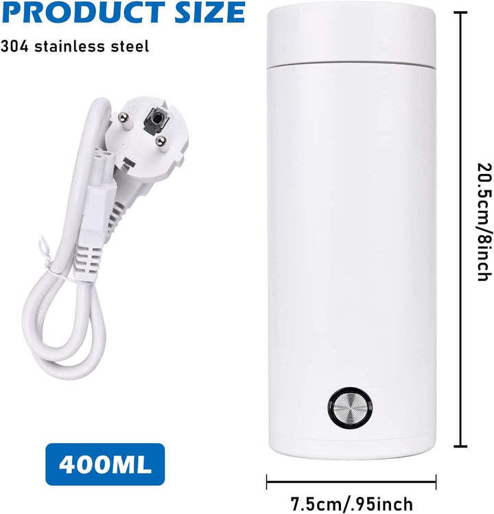 Vegena Kleiner Tragbarer Wasserkocher - 400ML Reise Elektrischer Wasserkocher, Mini Wasserkocher Ele