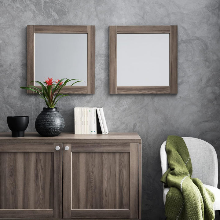 ARHome Quadratischer Wandspiegel, 60 x 60 cm, Rustikale Esche, Spiegel, Made in Italy Rustikale Esch