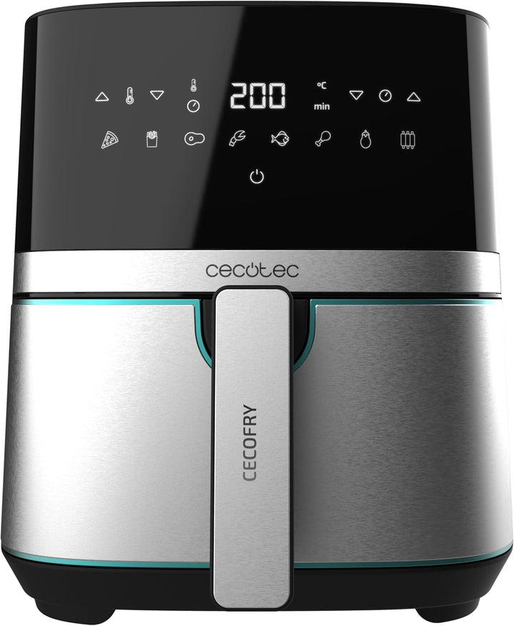 Cecotec Heissluftfritteuse 5,5 L Cecofry Full Inox 5500 Pro. 1700 W, Kompaktes und Digitale, Diät-Fr