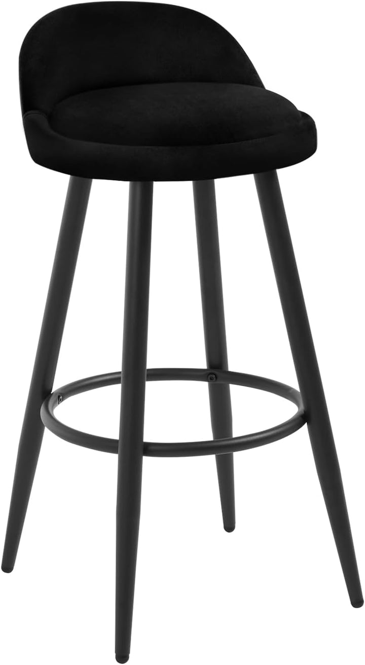 WOLTU Barhocker 2er Set, Barstuhl Küchenhocker, hoher Hocker mit Rückenlehne Fussstütze, aus Samt Me