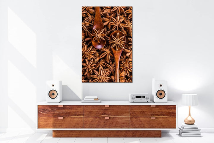deyoli Gewürz Anise Format: 80x60 als Leinwand, Motiv fertig gerahmt auf Echtholzrahmen, Hochwertige