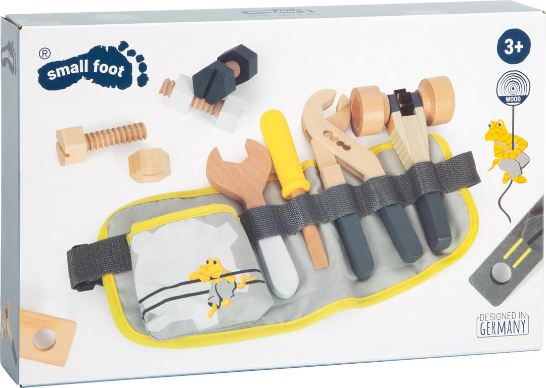 Small Foot Werkzeuggürtel Miniwob, verstellbar und mit Werkzeugen aus Holz, für Kinder ab 3 Jahren,
