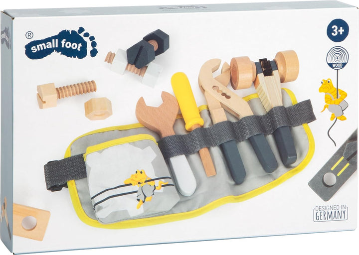 Small Foot Werkzeuggürtel Miniwob, verstellbar und mit Werkzeugen aus Holz, für Kinder ab 3 Jahren,