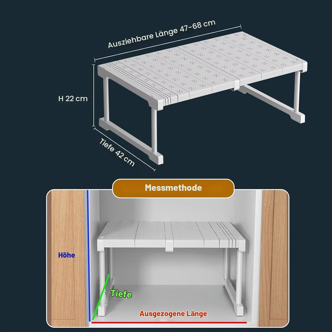 Erweiterbares Schrankregal, Verstellbare Kleiderschrank Organizer Rack, Stapelbar Aufbewahrungsorgan