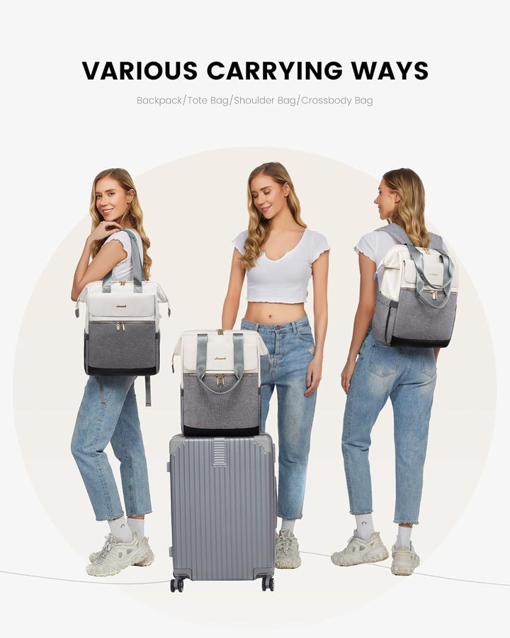 LOVEVOOK Damen Rucksack Modern, Laptop Schulrucksack Wasserdicht, Schultasche Teenager Backpack Wome