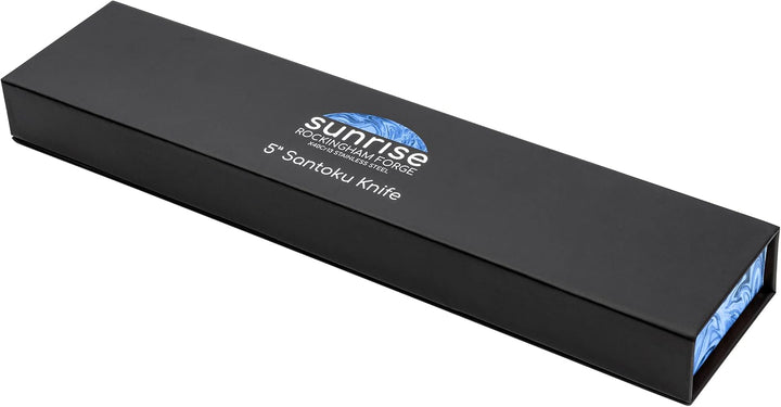 Rockingham Forge Santokumesser, Sunrise Kollektion, 12cm, Blauer Harzgriff, Klinge aus Rostfreiem St