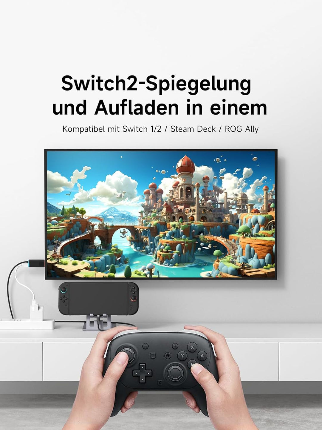 Hagibis Switch2 Dock für Nintendo Switch 1/2 & Switch OLED, USB-C-zu-HDMI-Kabeladapter mit 4K@60Hz,
