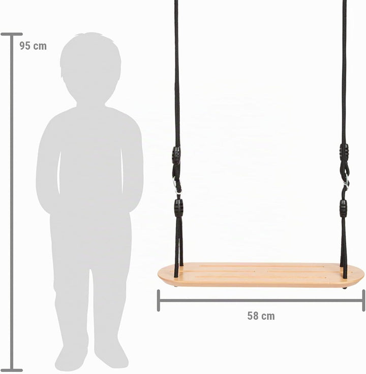 small foot Brettschaukel XL „Black Line“, extra breite Holzschaukel für Kinder und Erwachsene, ab 3