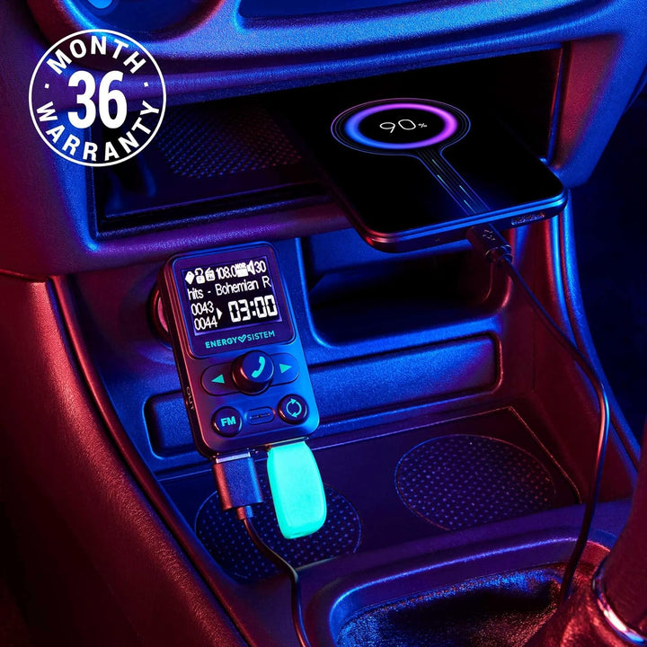 Energy Sistem Car Transmitter FM Xtra (FM-Transmitter zum Musikhören im Auto, 1,4" LCD, Bluetooth®,