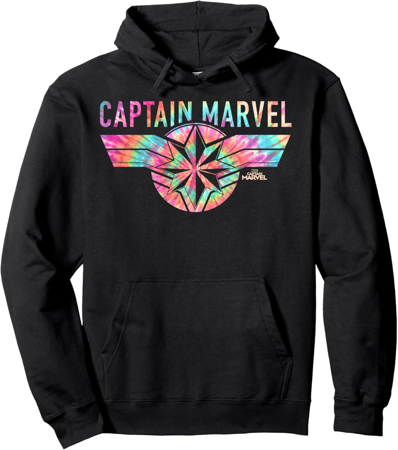 Captain Marvel Tie Dye Logo Fill Pullover Hoodie