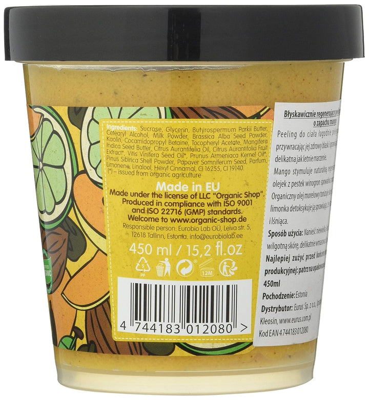 Organic Shop Body desserts Mango Sugar Sorbet Body Scrub 450ml Mango 450 ml (1er Pack), Mango 450 ml