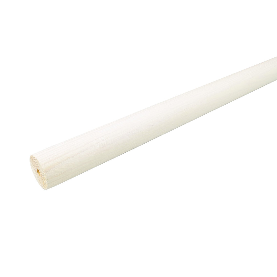 Liedeco Gardinenstange, Vorhangstange Holz 28 mm Ø Terra | kalkweiss weiss | 120 cm, 160 cm, 200 cm,