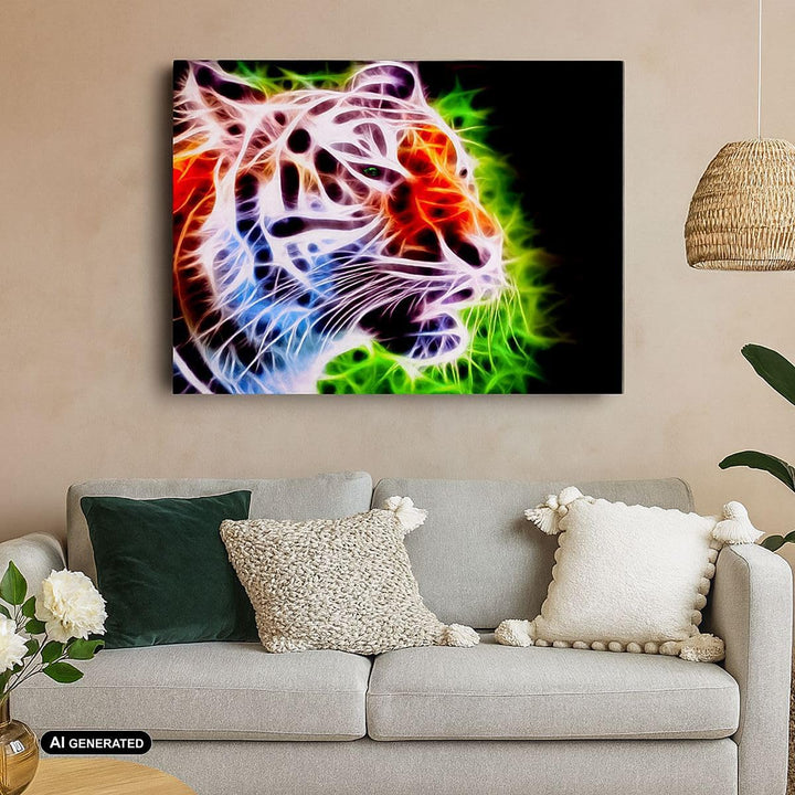 Bilder auf Leinwand Afrika aggression tiere tiger Leinwandbild 70x50cm Wandbilder Dekoration Wohnzim