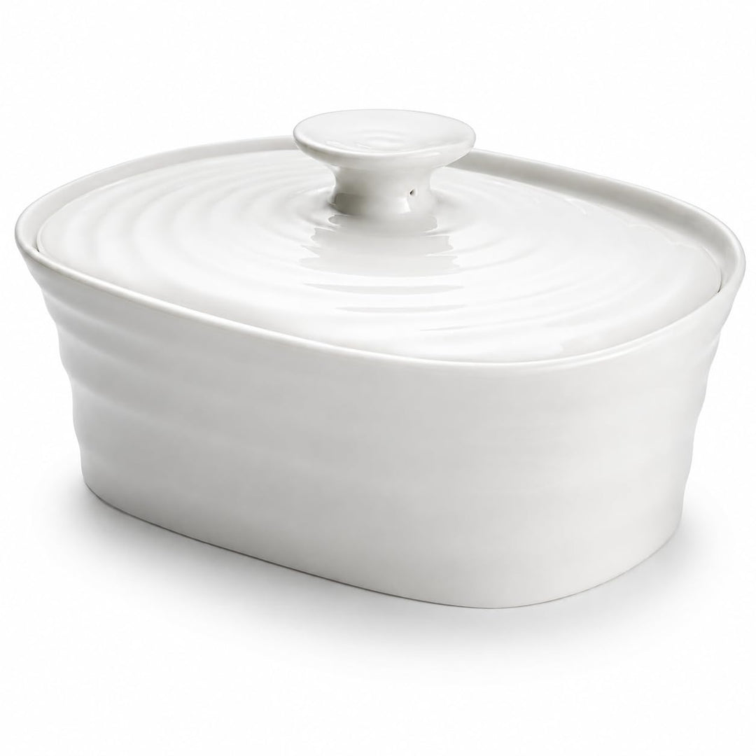 Portmeirion Home &amp; Gifts Butterdose (Weiss), Weiss