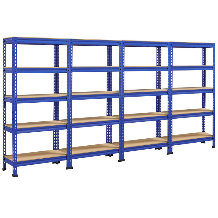 Yaheetech 5 Böden Eckregale, Lagerregale Metall, Schwerlastregale 750 KG belastbar, Kellerregal, Ste