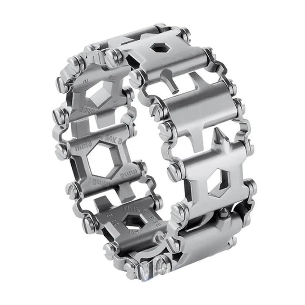 Multitool-Armband für Herren – 29-in-1-Multifunktionsarmband aus Edelstahl, reisefreundlich, geeigne