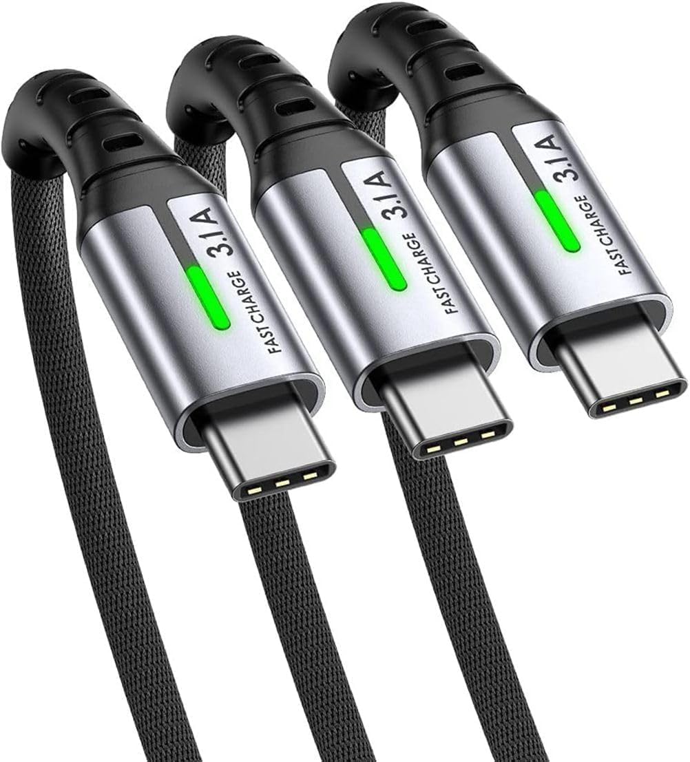 INIU Power Bank, Ultra Slim 10000mAh Powerbank Klein Aber Stark & USB auf USB C Kabel, [3er Pack, 2m