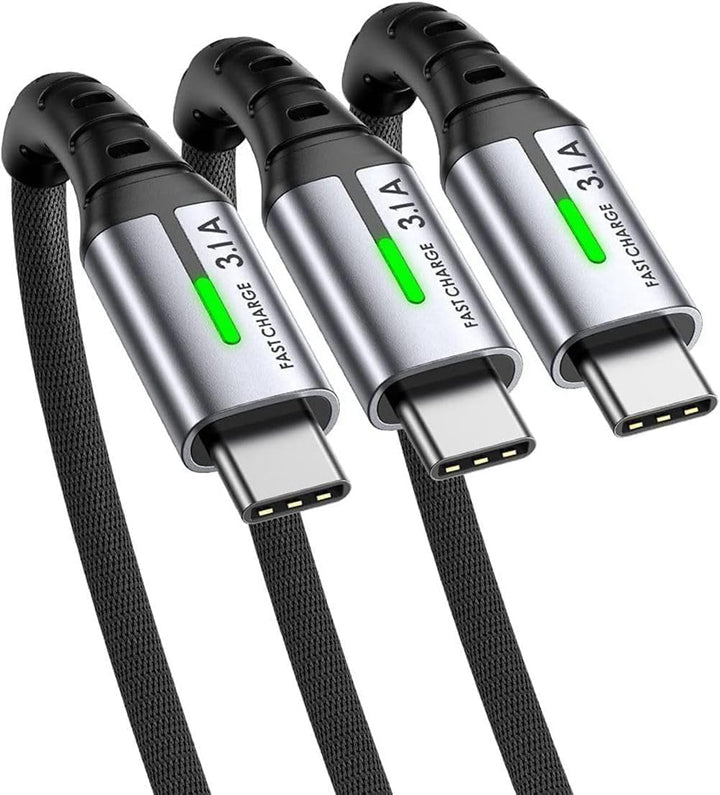 INIU Power Bank, Ultra Slim 10000mAh Powerbank Klein Aber Stark & USB auf USB C Kabel, [3er Pack, 2m