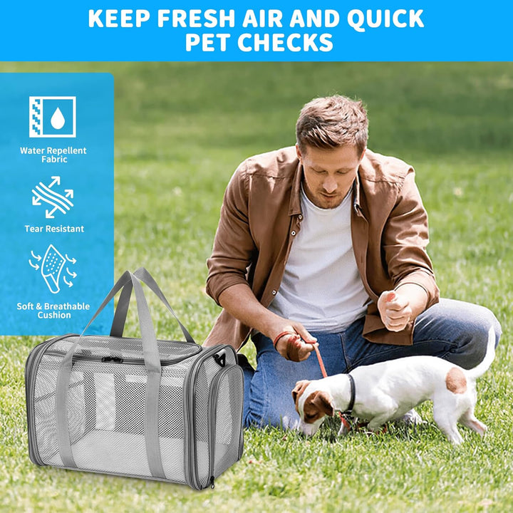 Katzentragetasche, Transporttasche für Katze Hund, Hundetransportbox Hundebox Faltbar, Katzentranspo