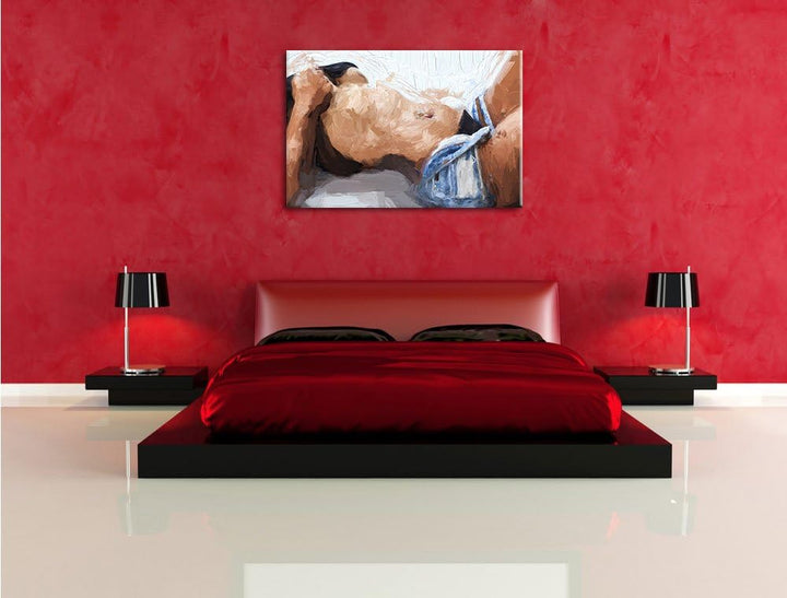 Pixxprint Sexy Frau mit schönem Körper als Leinwandbild/Grösse: 100x70 cm/Wandbild/Kunstdruck/fertig