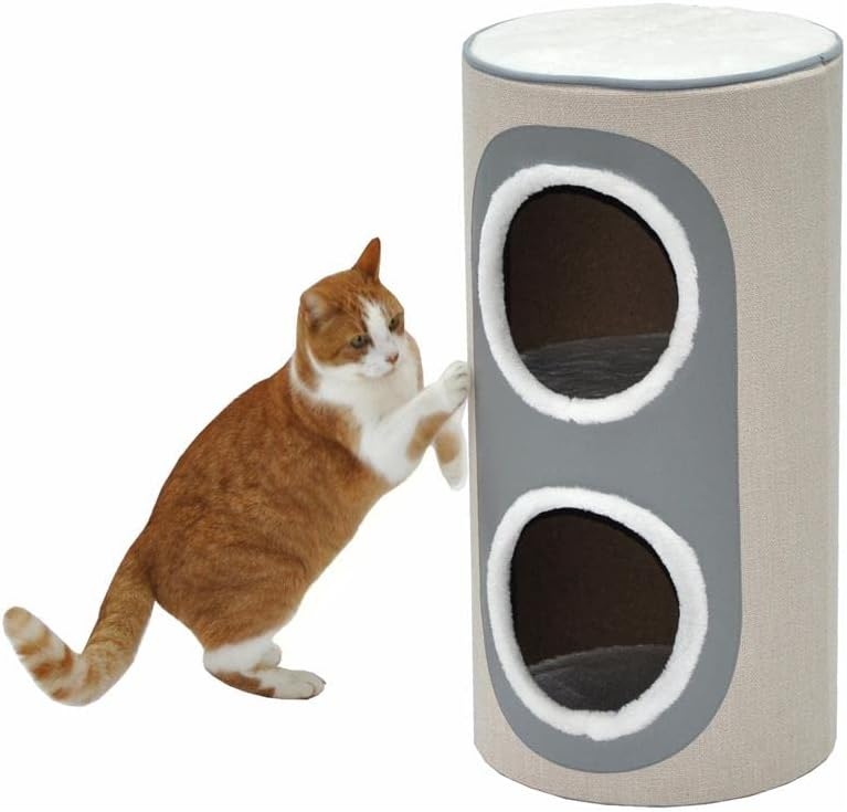 nanook Kratztonne für Katzen Kratzbaum Spieltonne mit Katzenhöhlen Nala, Höhe 71 cm, standfest - rob