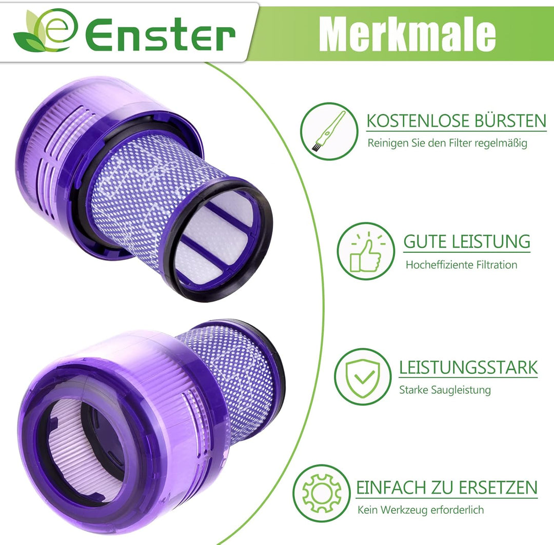 Hepa Filter für Dyson V12 Detect Slim Absolute Extra Waschbar 3 Stück V12 Filter Ersatzfilter Zubehö