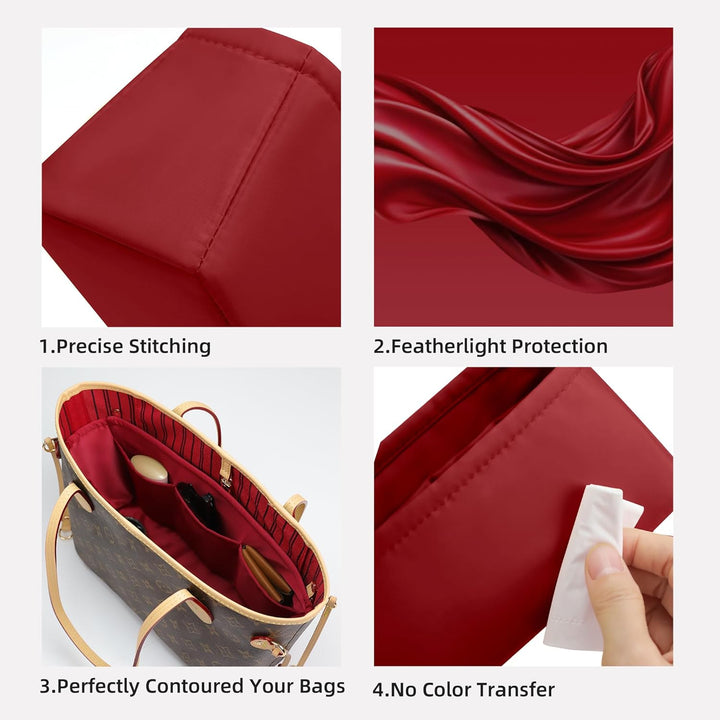 DGAZ Handtaschen Organizer Einsatz für LV Neverfull PM/MM/GM Taschen, Seide Tasche in Tasche Organiz